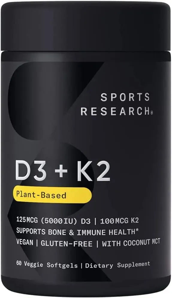 SPORTS RESEARCH - Sports Research Vitamin K2 + D3 with Organic Coconut Oil 60 Capsulas - The Red Vitamin MX - Suplementos Alimenticios - {{ shop.shopifyCountryName }}