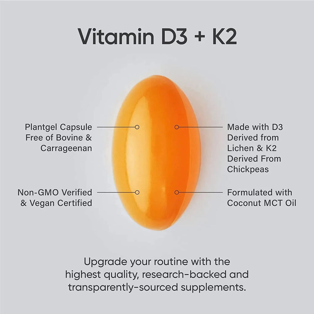 SPORTS RESEARCH - Sports Research Vitamin K2 + D3 with Organic Coconut Oil 60 Capsulas - The Red Vitamin MX - Suplementos Alimenticios - {{ shop.shopifyCountryName }}