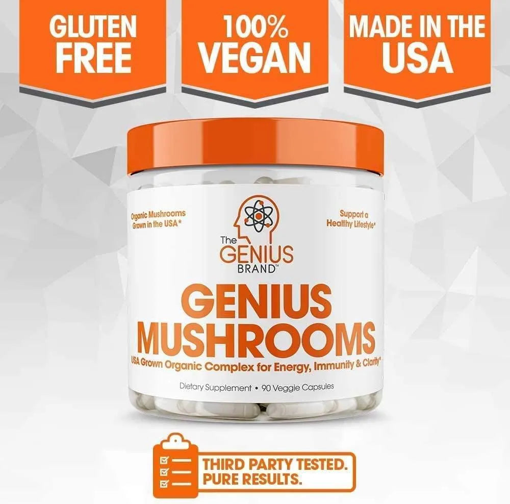 THE GENIUS BRAND - The Genius Brand Genius Mushrooms 90 Capsulas - The Red Vitamin MX - Suplementos Alimenticios - {{ shop.shopifyCountryName }}