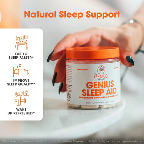 THE GENIUS BRAND - The Genius Brand Genius Sleep Aid 40 Capsulas - The Red Vitamin MX - Suplementos Alimenticios - {{ shop.shopifyCountryName }}