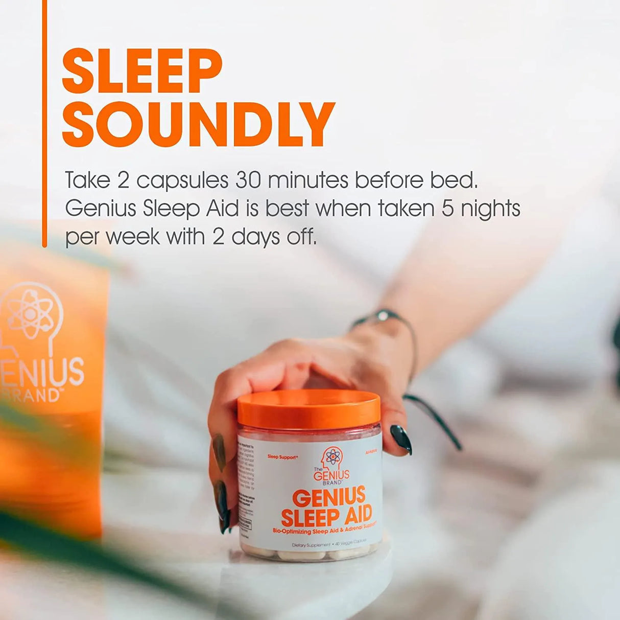 THE GENIUS BRAND - The Genius Brand Genius Sleep Aid 40 Capsulas - The Red Vitamin MX - Suplementos Alimenticios - {{ shop.shopifyCountryName }}