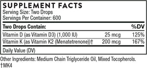 THORNE RESEARCH - Thorne Vitamin D + K2 Liquid 30Ml. - The Red Vitamin MX - Suplementos Alimenticios - {{ shop.shopifyCountryName }}