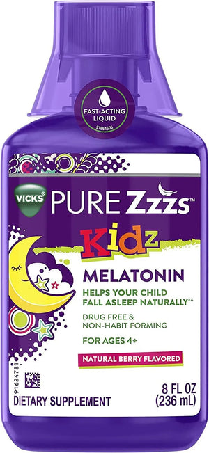 VICKS - Vicks PURE Zzzs Kidz Melatonin Sleep Aid Liquid Kids 236Ml. - The Red Vitamin MX - Suplementos Alimenticios - {{ shop.shopifyCountryName }}