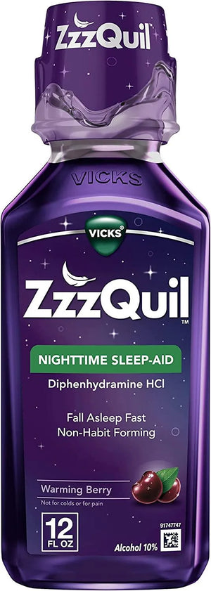 VICKS - Vicks ZzzQuil Nighttime Sleep Aid Liquid 12Oz. - The Red Vitamin MX - Suplementos Alimenticios - {{ shop.shopifyCountryName }}