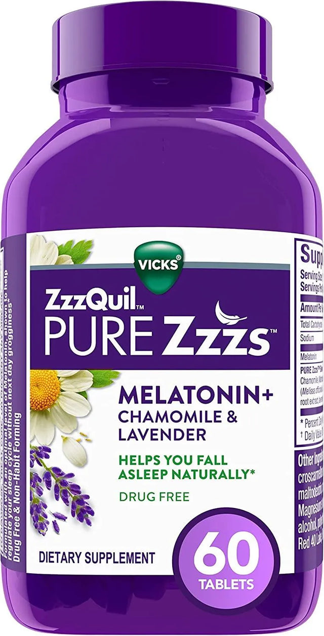 VICKS - Vicks ZzzQuil PURE Zzzs Melatonin Sleep Aid 60 Tabletas - The Red Vitamin MX - Suplementos Alimenticios - {{ shop.shopifyCountryName }}