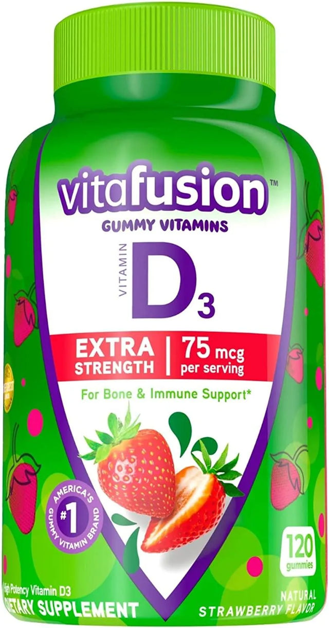 VITAFUSION - Vitafusion Extra Strength Vitamin D3 Gummy Vitamin 120 Gomitas - The Red Vitamin MX - Suplementos Alimenticios - {{ shop.shopifyCountryName }}