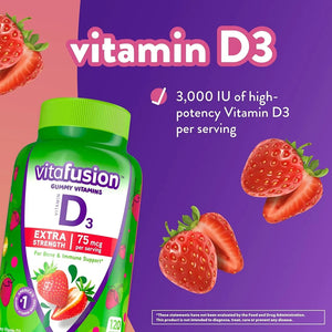 VITAFUSION - Vitafusion Extra Strength Vitamin D3 Gummy Vitamin 120 Gomitas - The Red Vitamin MX - Suplementos Alimenticios - {{ shop.shopifyCountryName }}