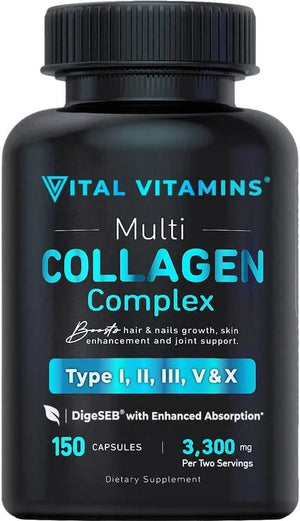 VITAL VITAMINS - Vital Vitamins Multi Collagen Complex 3300Mg. 150 Capsulas - The Red Vitamin MX - Suplementos Alimenticios - {{ shop.shopifyCountryName }}