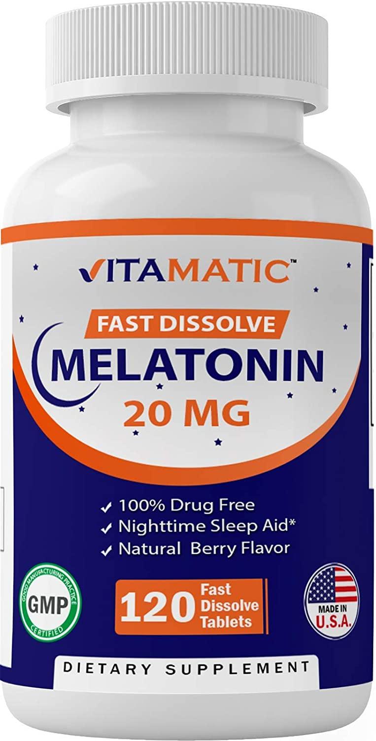 Vitamatic Melatonin Fast Dissolve 20Mg.120 Tabletas - The Red Vitamin MX