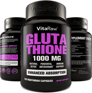 VITARAW - VitaRaw Glutathione 1000Mg. 120 Capsulas - The Red Vitamin MX - Suplementos Alimenticios - {{ shop.shopifyCountryName }}