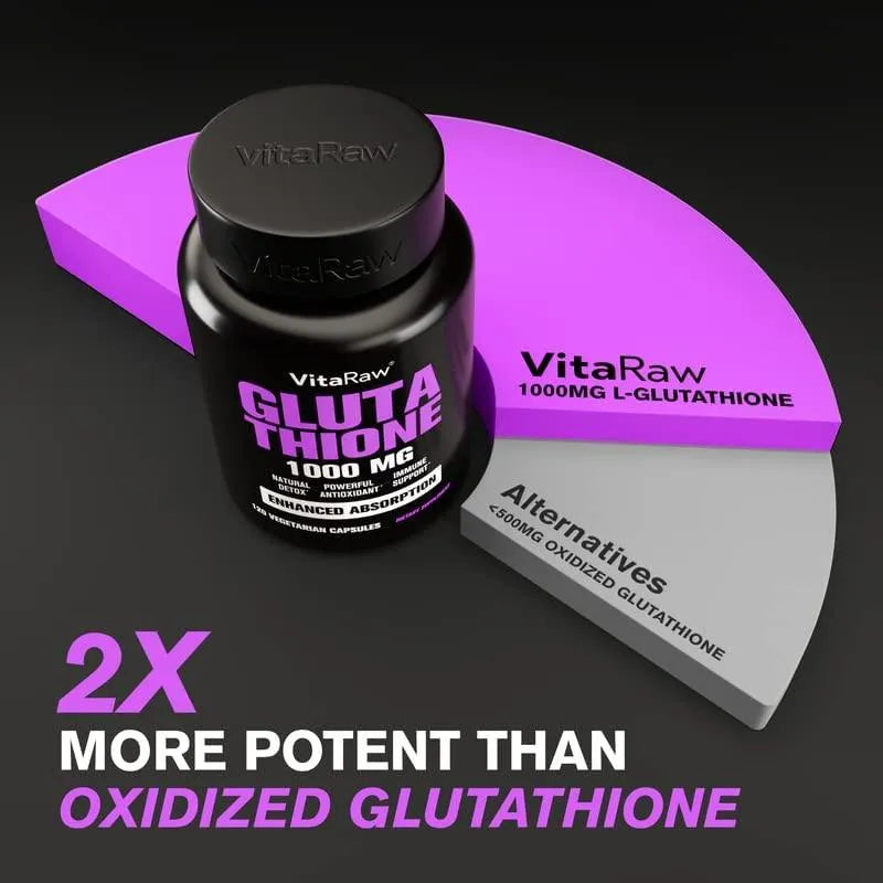 VITARAW - VitaRaw Glutathione 1000Mg. 120 Capsulas - The Red Vitamin MX - Suplementos Alimenticios - {{ shop.shopifyCountryName }}