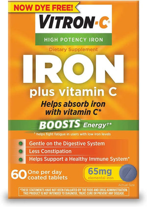 VITRON-C - Vitron-C High Potency Iron 60 Tabletas - The Red Vitamin MX - Suplementos Alimenticios - {{ shop.shopifyCountryName }}