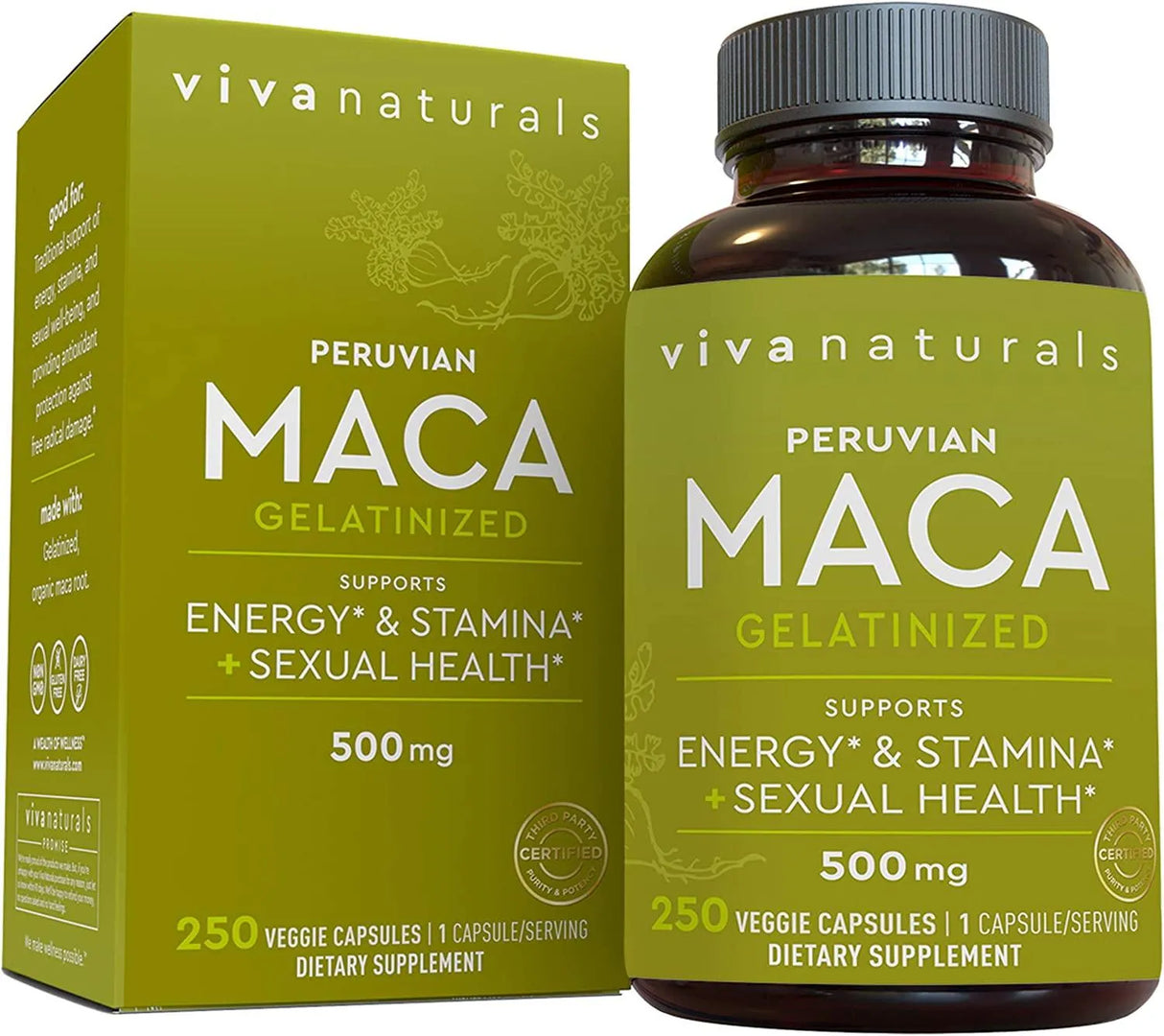 VIVA NATURALS - Viva Naturals Peruvian Maca 500Mg. 250 Capsulas - The Red Vitamin MX - Suplementos Alimenticios - {{ shop.shopifyCountryName }}