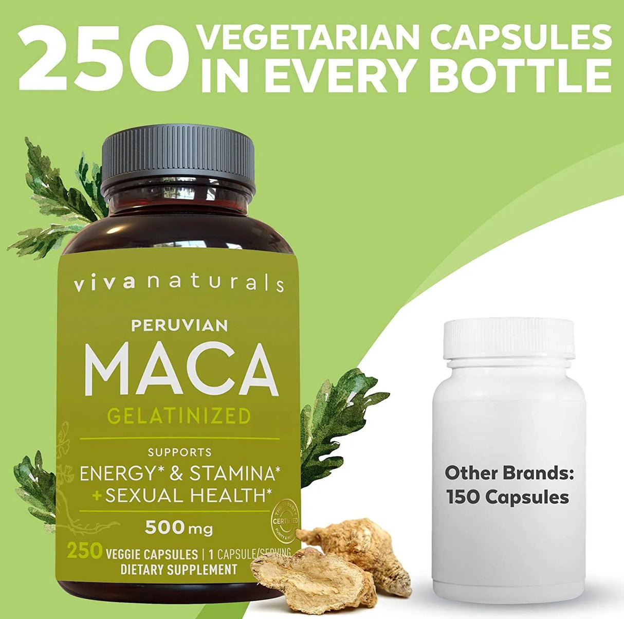 VIVA NATURALS - Viva Naturals Peruvian Maca 500Mg. 250 Capsulas - The Red Vitamin MX - Suplementos Alimenticios - {{ shop.shopifyCountryName }}