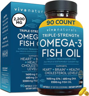 VIVA NATURALS - Viva Naturals Triple-Strength Omega-3 Fish Oil 2200Mg. - The Red Vitamin MX - Suplementos Alimenticios - {{ shop.shopifyCountryName }}