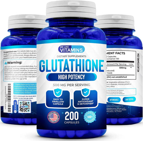 WE LIKE VITAMINS - We Like Vitamins Glutathione Reduced 500Mg. 200 Capsulas - The Red Vitamin MX - Suplementos Alimenticios - {{ shop.shopifyCountryName }}