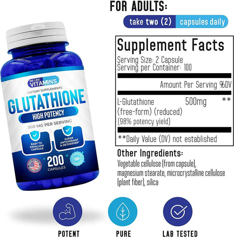 WE LIKE VITAMINS - We Like Vitamins Glutathione Reduced 500Mg. 200 Capsulas - The Red Vitamin MX - Suplementos Alimenticios - {{ shop.shopifyCountryName }}