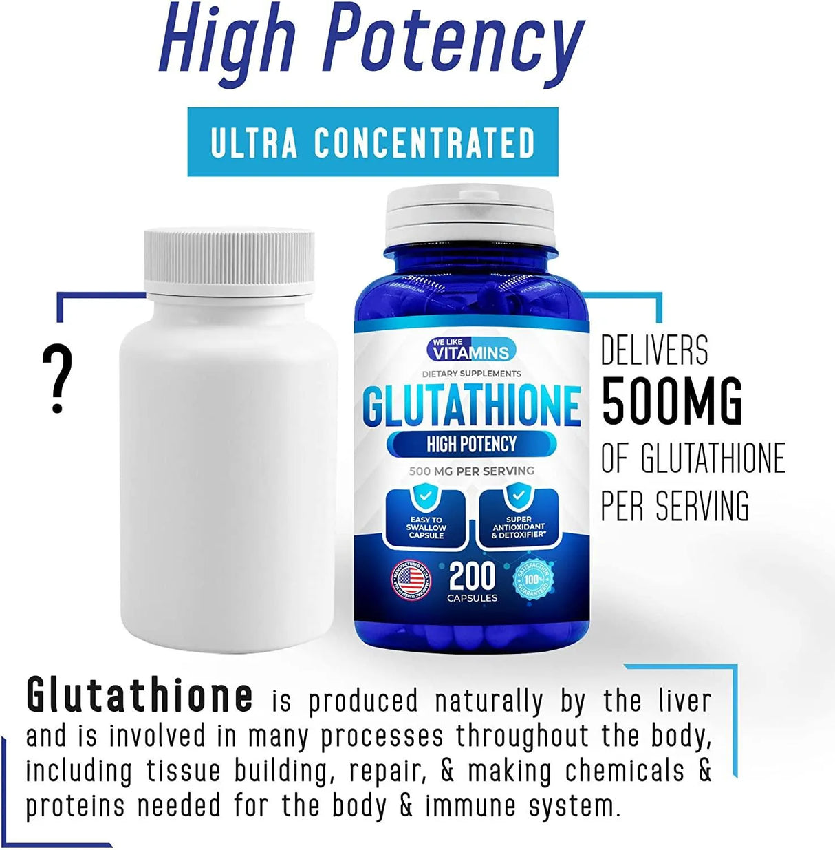 WE LIKE VITAMINS - We Like Vitamins Glutathione Reduced 500Mg. 200 Capsulas - The Red Vitamin MX - Suplementos Alimenticios - {{ shop.shopifyCountryName }}