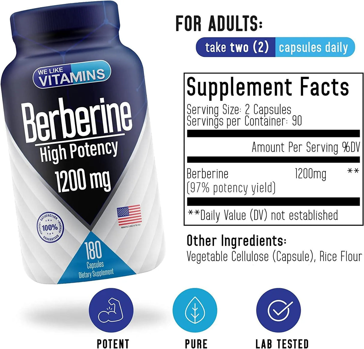 WE LIKE VITAMINS - We Like Vitamins Max Strength Berberine HCl 1200Mg. 180 Capsulas - The Red Vitamin MX - Suplementos Alimenticios - {{ shop.shopifyCountryName }}