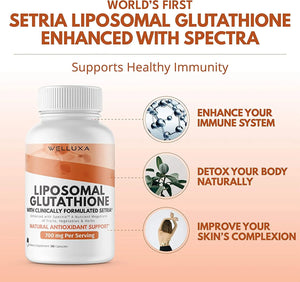 WELLUXA - Welluxa Liposomal Glutathione 700Mg. 60 Capsulas - The Red Vitamin MX - Suplementos Alimenticios - {{ shop.shopifyCountryName }}