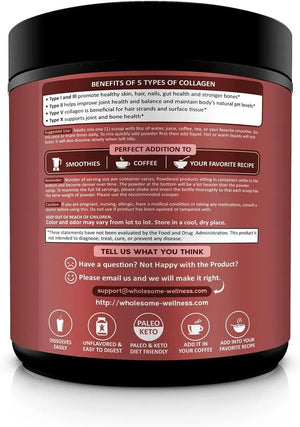 WHOLESOME WELLNESS - Wholesome Wellness Multi Collagen Protein Powder Hydrolyzed 16Oz. - The Red Vitamin MX - Suplementos Alimenticios - {{ shop.shopifyCountryName }}