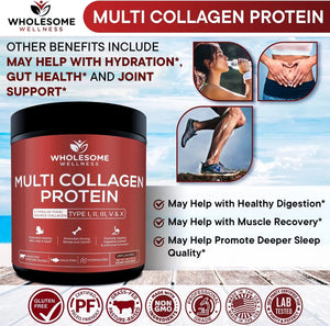 WHOLESOME WELLNESS - Wholesome Wellness Multi Collagen Protein Powder Hydrolyzed 16Oz. - The Red Vitamin MX - Suplementos Alimenticios - {{ shop.shopifyCountryName }}