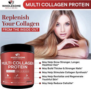 WHOLESOME WELLNESS - Wholesome Wellness Multi Collagen Protein Powder Hydrolyzed 16Oz. - The Red Vitamin MX - Suplementos Alimenticios - {{ shop.shopifyCountryName }}