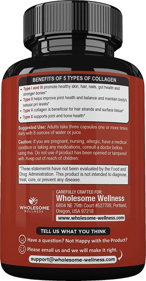 WHOLESOME WELLNESS - Wholesome Wellness Super-Absorb Multi Collagen Organic Herbs and Bioperine 90 Capsulas - The Red Vitamin MX - Suplementos Alimenticios - {{ shop.shopifyCountryName }}