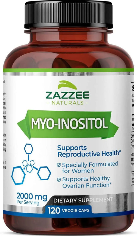 ZAZZEE NATURALS - Zazzee Naturals Myo-Inositol 2000Mg. 120 Capsulas - The Red Vitamin MX - Suplementos Alimenticios - {{ shop.shopifyCountryName }}