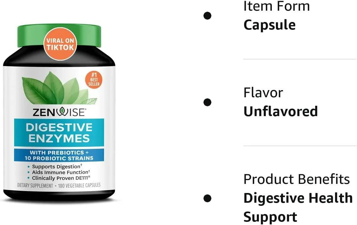 ZENWISE HEALTH - Zenwise Probiotic Digestive Multi Enzymes 180 Capsulas - The Red Vitamin MX - Suplementos Alimenticios - {{ shop.shopifyCountryName }}