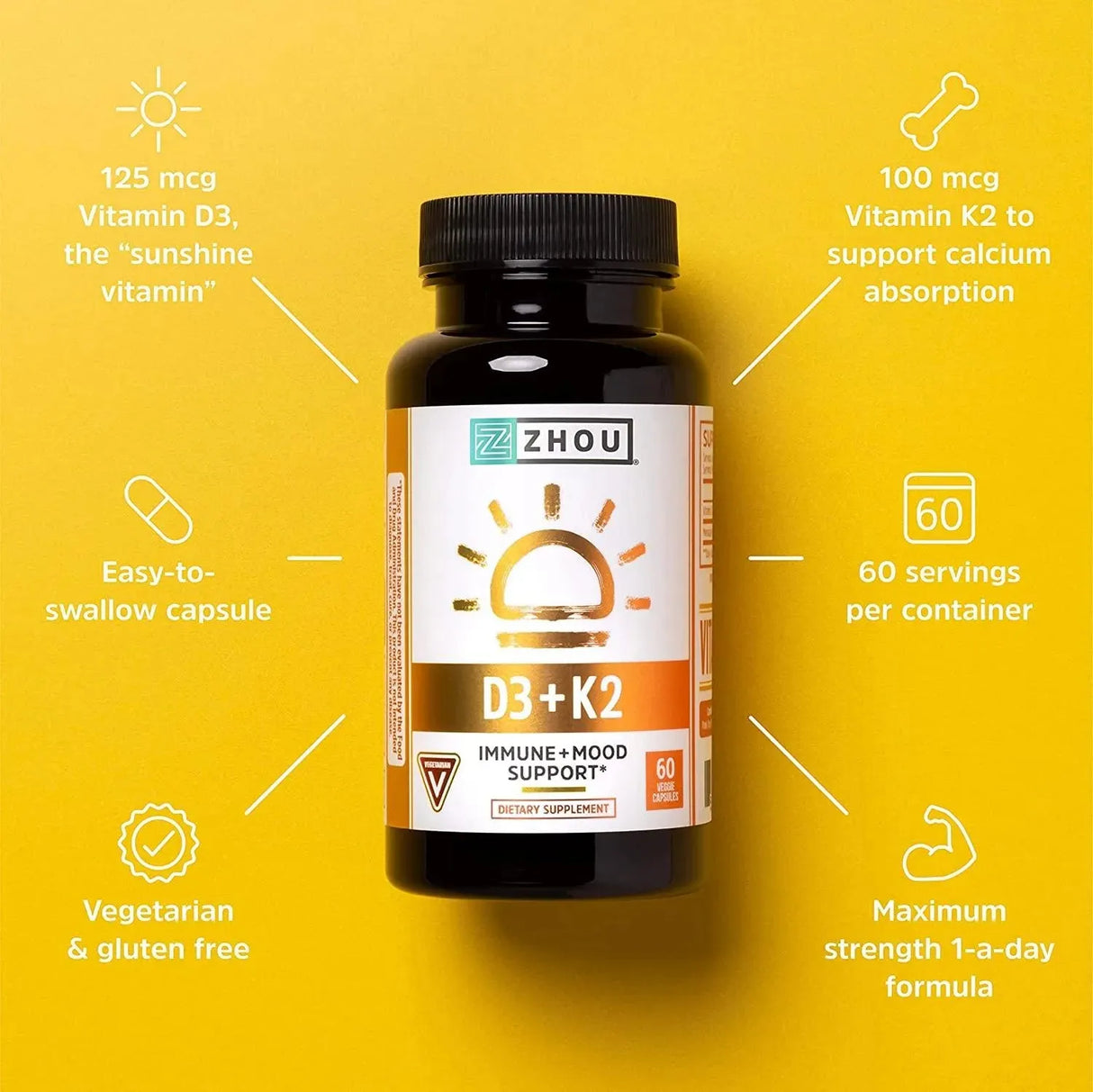 ZHOU - Zhou K2+D3 60 Capsulas - The Red Vitamin MX - Suplementos Alimenticios - {{ shop.shopifyCountryName }}