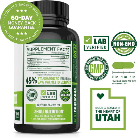 ZHOU - Zhou Saw Palmetto 500Mg. 100 Capsulas - The Red Vitamin MX - Suplementos Alimenticios - {{ shop.shopifyCountryName }}